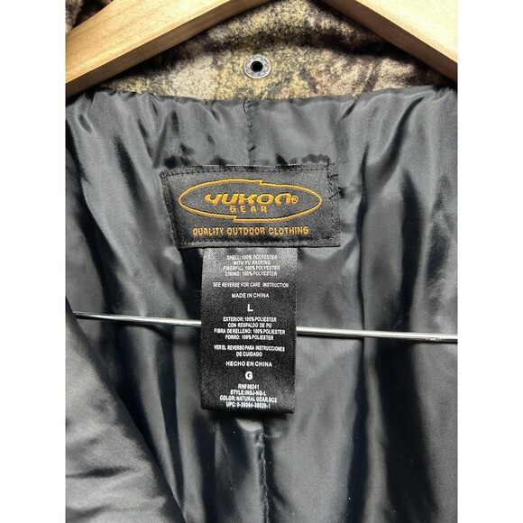 Men’s Yukon Gear Camo Hunting Puffer Jacket Large Zip Jacket - Picture 2 of 7
